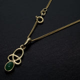 Emerald and gold Celtic necklace