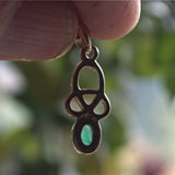 Emerald and solid gold Celtic pendant reverse view