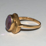 yellow gold and Amethyst heart ring