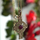 gold Celtic cross pendant necklace