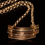 hallmarked 9ct yellow gold triple bar pendant necklace