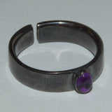 handcrafted silver and Amethyst ring