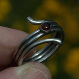 sterling silver and Garnet handcrafted ring