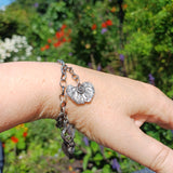 solid silver nature charm bracelet