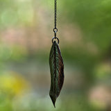 solid sterling silver willow leaf necklace