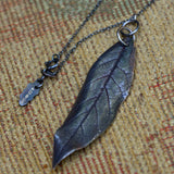 sterling willow leaf pendant necklace