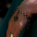 solid silver nature charm bracelet
