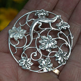 vintage silver nature brooch