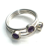 February birthday Amethyst multistone ring