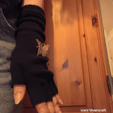 butterfly brooch modeled on a scrunch glove