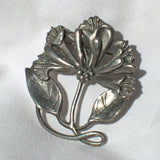 MASJ pewter flower brooch