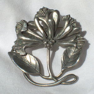 vintage pewter Honeysuckle brooch