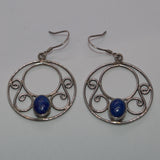 Pre-owned Lapis and silver drop earrings