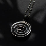 solid 925 silver snake pendant, back view