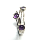 February birthstone Amethyst silver ring