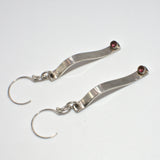 925 silver and red topaz dangle earrings