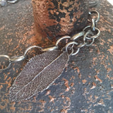 silver bracelet sage leaf