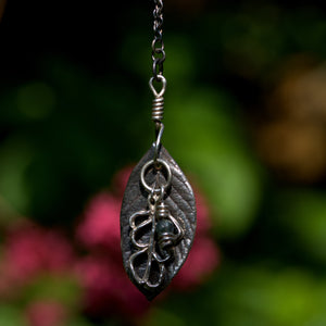 solid silver and Moss Agate pendant
