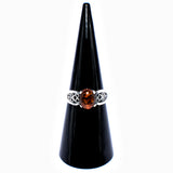 Amber and sterling silver ring