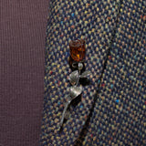 Vintage Amber and silver rose brooch