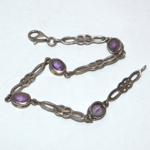 vintage Amethyst and silver bracelet