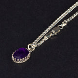 Amethyst solid sterling silver pendant necklace