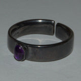 handcrafted silver and Amethyst ring