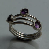purple gemstones silver ring