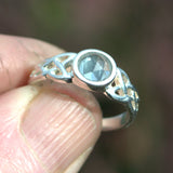 March birthday, Aquamarine Celtic ring