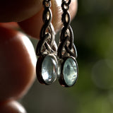 Celtic Aquamarine 925 silver earrings