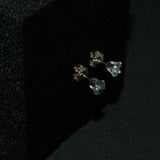 Aquamarine and silver stud earrings