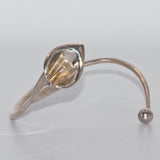 Calla Lily flower solid silver open bangle