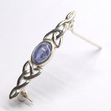 Tanzanite Celtic style silver brooch