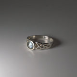 Celtic Aquamarine and solid silver ring