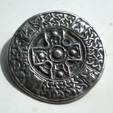 Celtic silver shield brooch pin