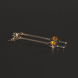 pre-owned solid silver drop earrings featuring Citrine gemstones