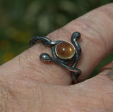 Citrine and silver handcrafted ring