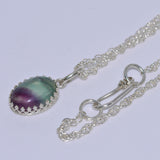 Rainbow Fluorite solid silver pendant necklace
