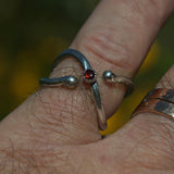 Garnet silver handcrafted ring