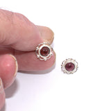 Garnet and 925 silver earrings