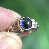 Celtic solid silver Iolite ring