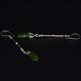 Jade solid silver drop earrings