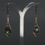 Blue Flash Labradorite silver drop earrings