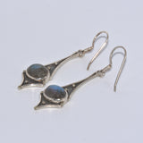 solid 925 silver Labradorite dangle earrings