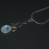 Moonstone solid silver Celtic pendant necklace