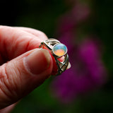 Celtic Opal and solid 925 silver ring