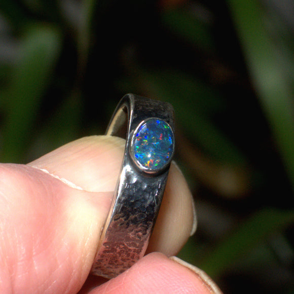 solid 925 silver Opal ring