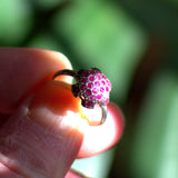 vintage 999 silver Ruby cluster ring