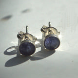 Tanzanite silver stud earrings