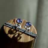 silver Tanzanite stud earrings